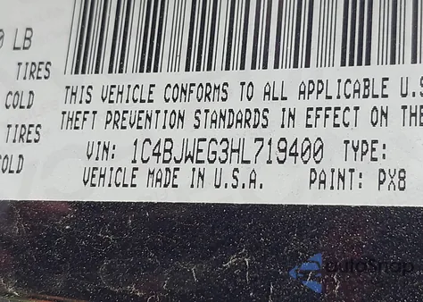 2017 Jeep Wrangler Unlimited Sahara 4X4 из США, поврежденный, VIN 1C4BJWEG3HL719400